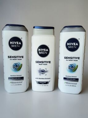 Sensitive Nivea Body Wash with Bamboo Extract - 16.9 Oz Ea, Lot Of 3